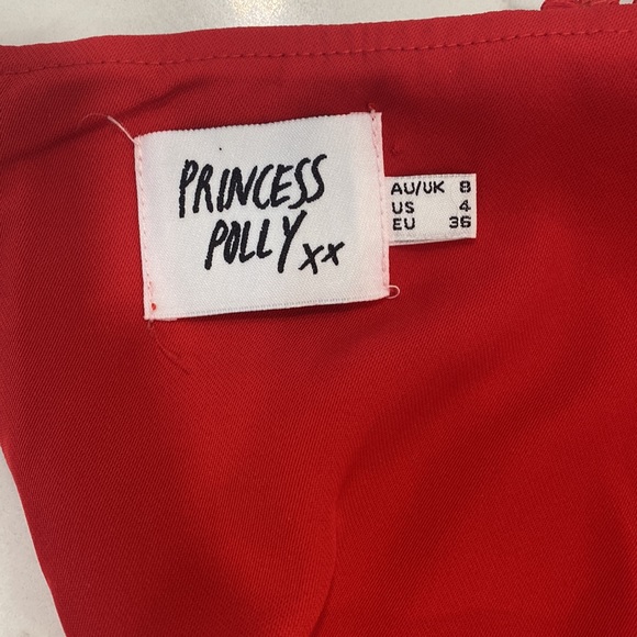 Princess Polly red cowl neck long sleeve dress. - Picture 8 of 10